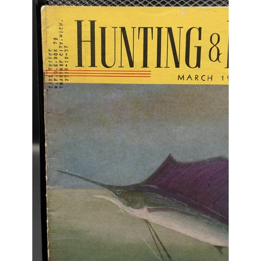 Vintage Hunting‎ & Fishing Magazine March 1937 Angler Outdoorsman Sailfish Cover